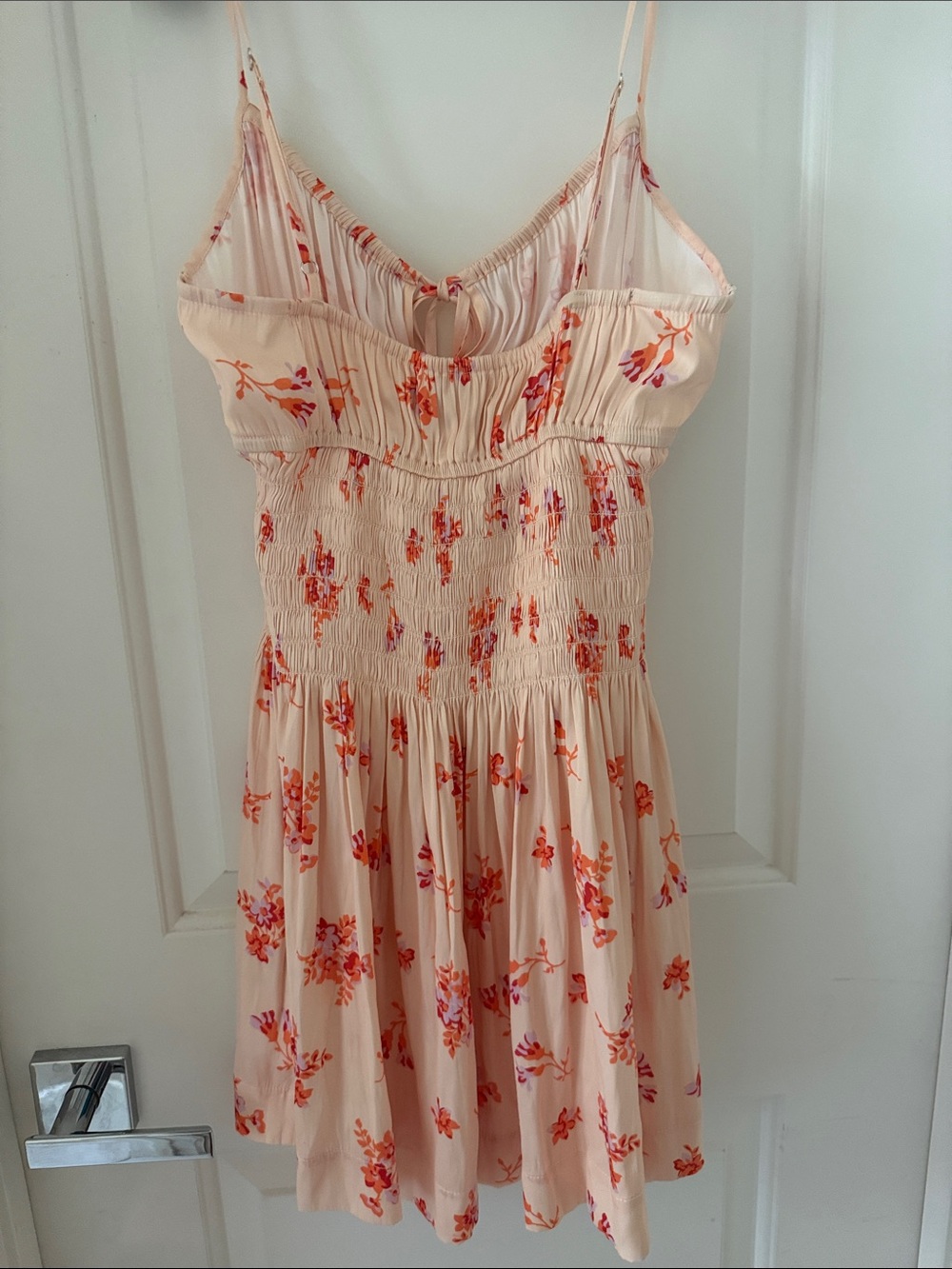 Ciao Lucia Floral Smocked Slip Dress - Peach Pink - Picture 3 of 5
